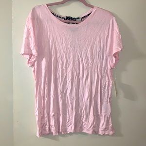 Cute pink T-shirt with back neck-tie ribbon